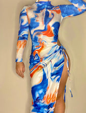 Load image into Gallery viewer, Euro High Slit Contrast Dress
