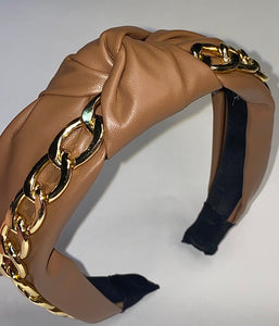 Faux Leather Chain Headband